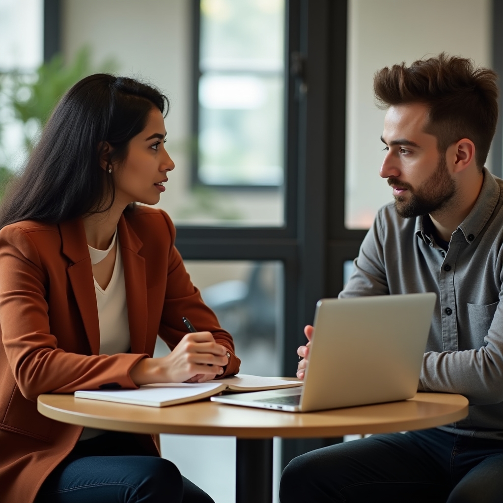 Profesionales en conversación sobre situaciones de carrera reales