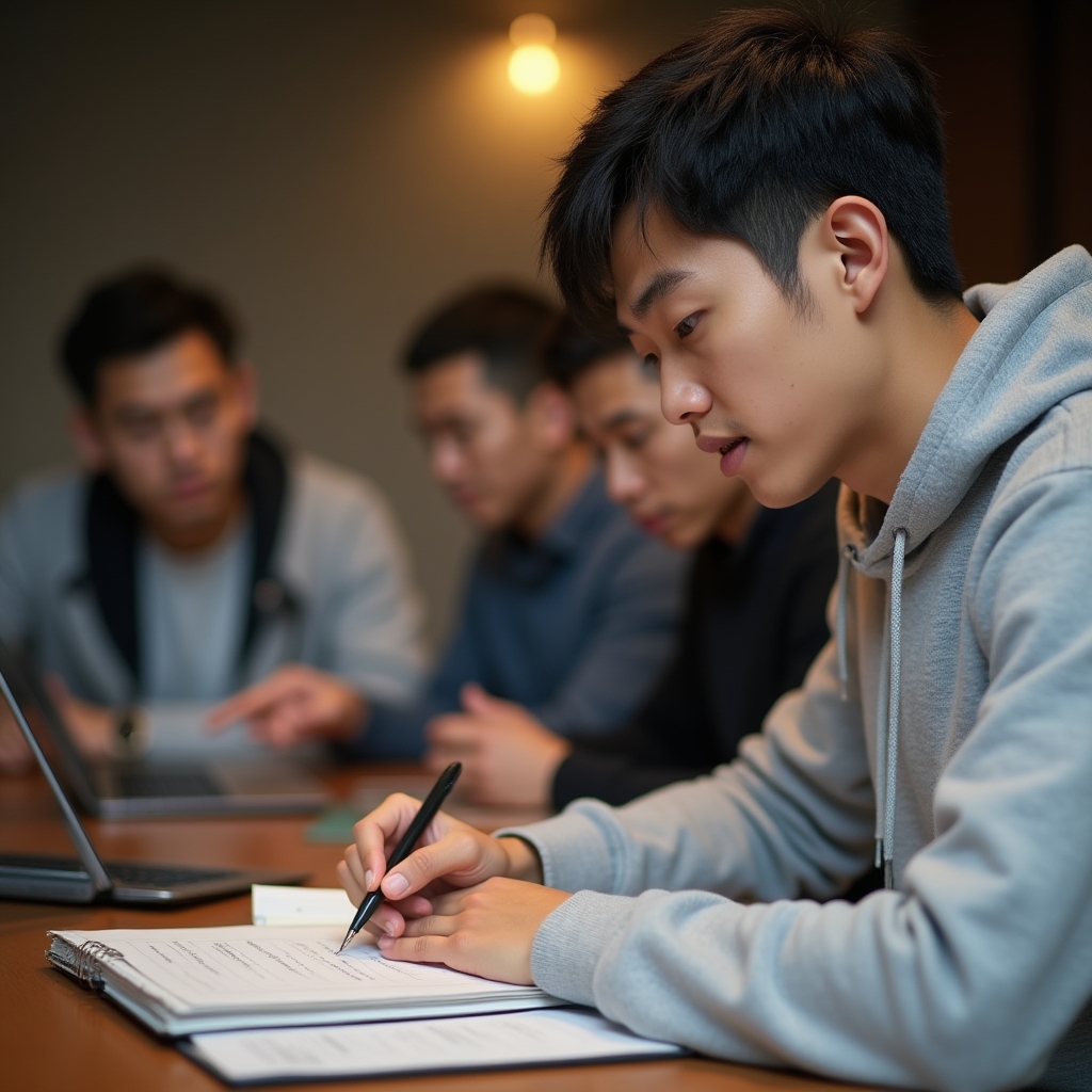 Participante trabajando en contenido de sesión de mentoría